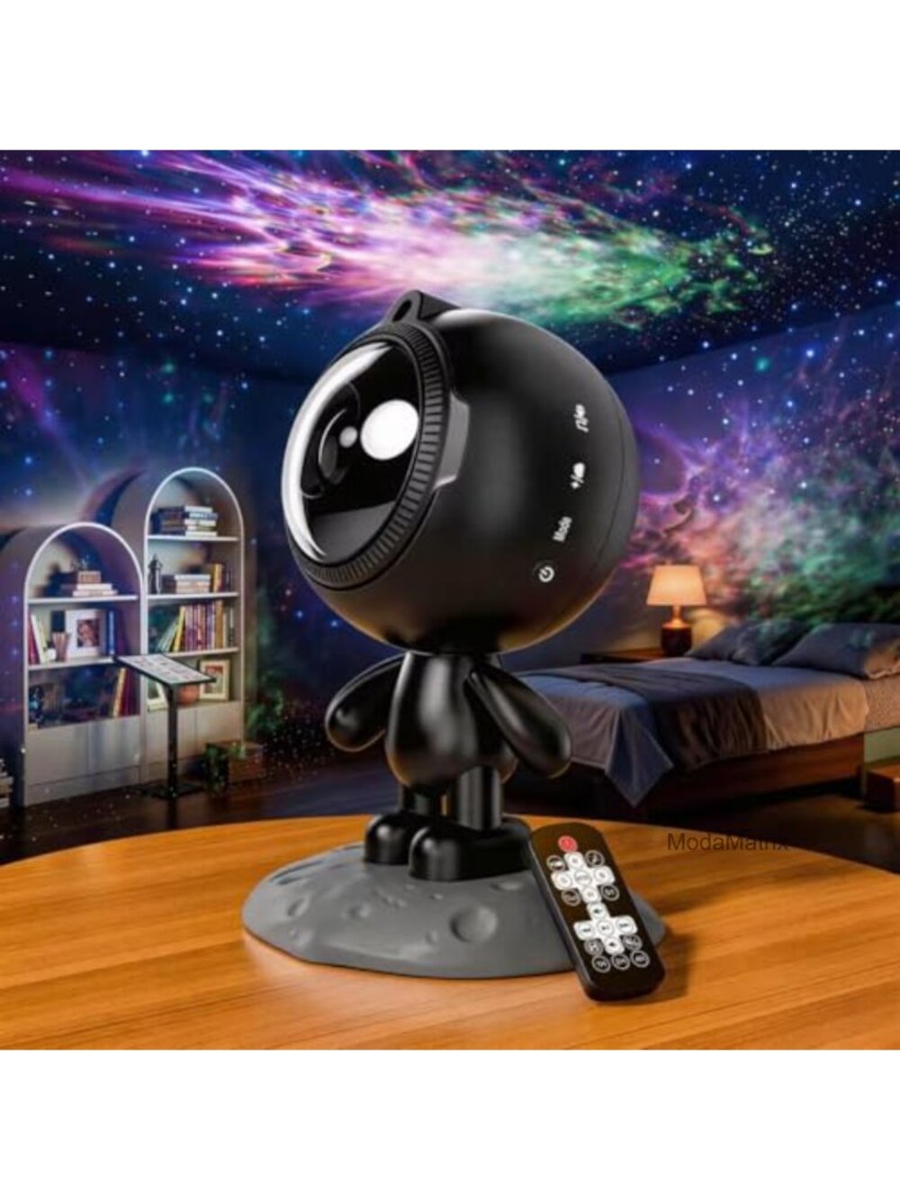 Galaxy Projector Night Light Bluetooth Speaker with Remote, White Noise, Star